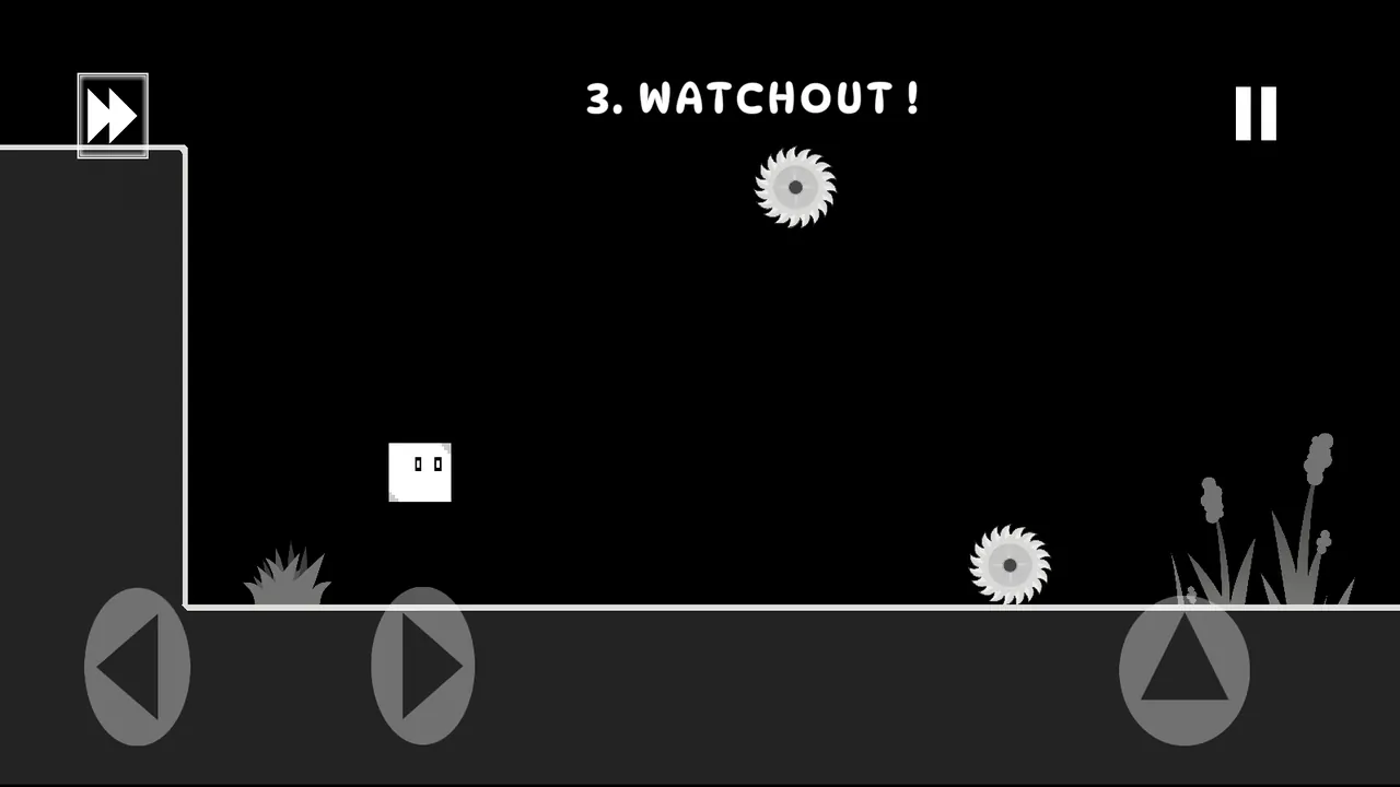 WhiteKube level 3, Watchout!: two saw blades between the cube and the exit